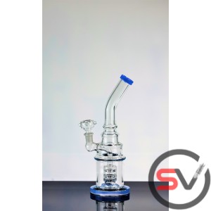 CURVED NECK CLEAR BARREL WATER PIPE 11inch